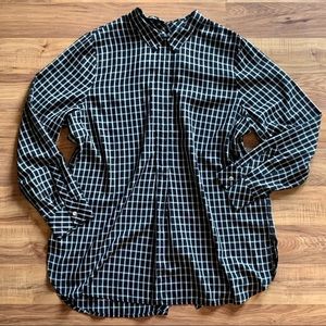 Plaid Button Back Top